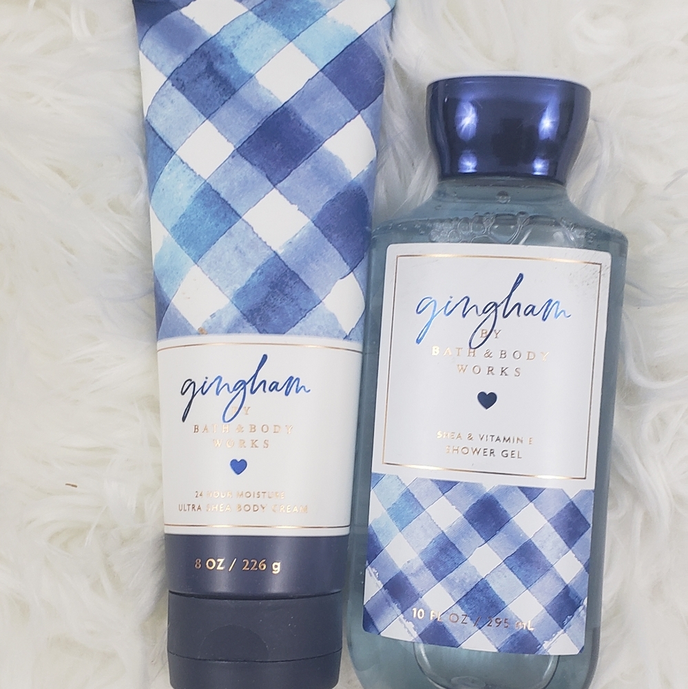 Bath & Body Works Gingham body set